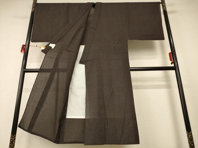 平和屋着物*夏物 男性 小紋 紗 格子 キングサイズ AABE4331jd