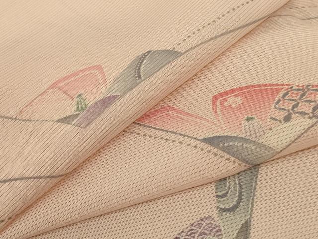 平和屋着物*夏物 小紋 絽 枝花文 正絹 逸品 AABE4338jd