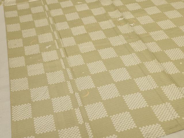 平和屋着物*夏物 小紋 絽 市松文様 兎 正絹 逸品 AABE4340jd