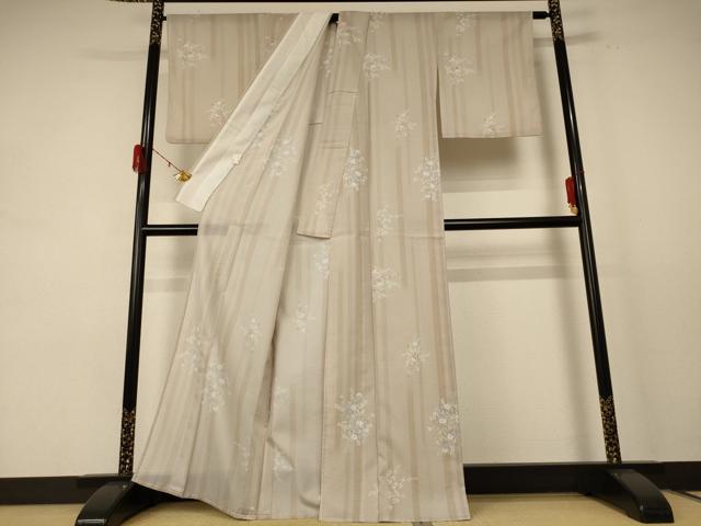 平和屋着物*夏物 小紋 絽 草花文 洗える着物 AABE4347jd