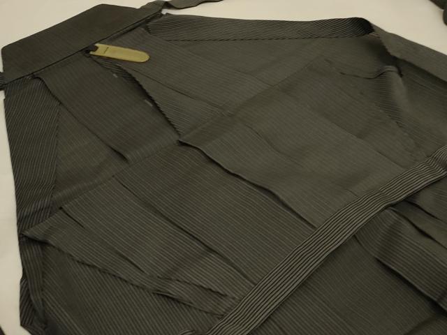 平和屋着物*夏物 男性 馬乗り袴 縞 正絹 逸品 AABE4350jd