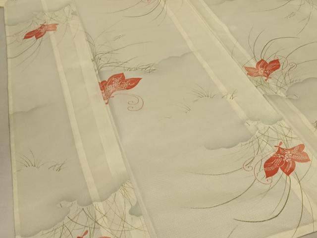 平和屋着物*夏物 小紋 絽 花蝶文 洗える着物 AABE4389jd