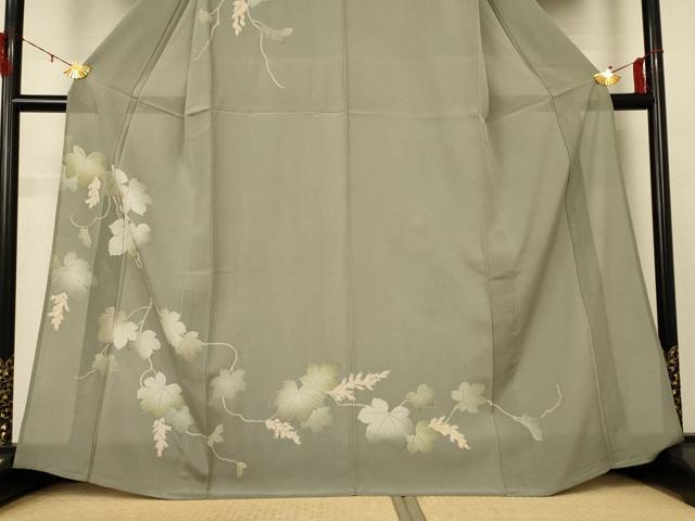 平和屋着物*夏物 訪問着 絽縮緬 蔦の葉文 正絹 逸品 未使用 AABE4400jd