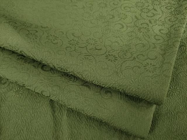 平和屋着物●上質な色無地 花唐草地紋 藍媚茶色 正絹 逸品 AABE4401ck