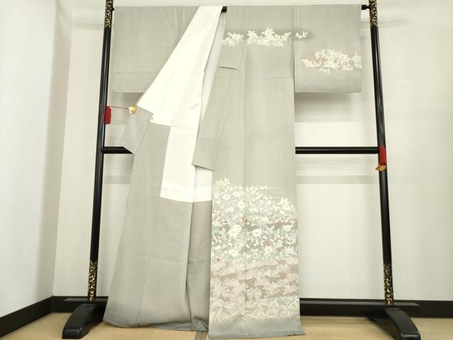 平和屋着物●東京友禅 木下冬彦 訪問着 枝花松文 暈し染め 正絹 逸品 AABE4416ck