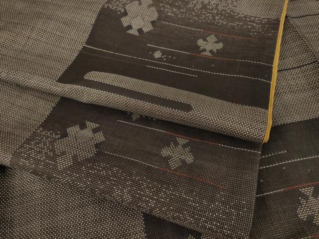 平和屋着物●本場大島紬 カタス7マルキ エ霞花文 正絹 逸品 AABE4447ck