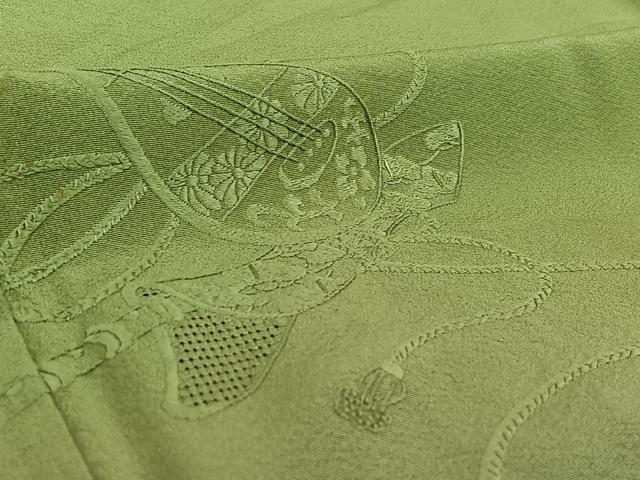 平和屋着物▽訪問着 単衣 中国三大刺繍 スワトウ刺繍 汕頭刺繍 楽器文 暈し染め 正絹 逸品 AABE4649jh