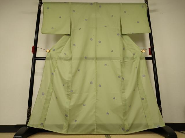 平和屋着物*夏物 小紋 絽 鞠 洗える着物 AABE4691jd