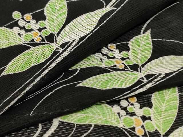 平和屋着物*夏物 小紋 絽 流水草花文 洗える着物 AABE4699jd