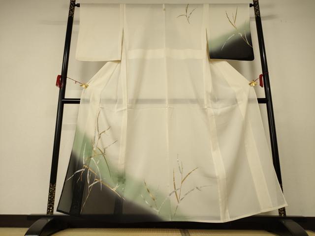 平和屋着物*夏物 訪問着 絽 蜻蛉 暈し染め 金銀彩 正絹 逸品 AABE4710jd