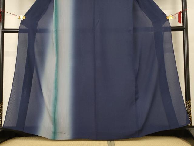 平和屋着物*夏物 訪問着 絽 縞 暈し染め 正絹 逸品 AABE4719jd