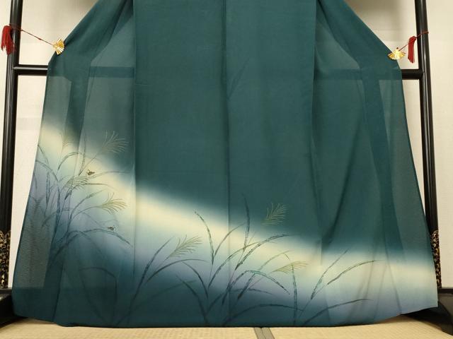 平和屋着物*夏物 訪問着 絽 手描き 虫 暈し染め 正絹 逸品 AABE4720jd