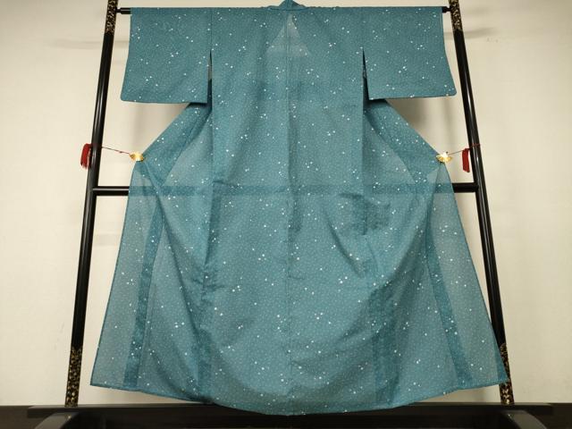 平和屋着物*夏物 小紋 絽 丸文 洗える着物 AABE4774jd