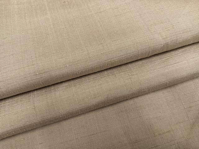 平和屋着物○男性 紬 色無地 白橡色 正絹 逸品 AABE4841ph