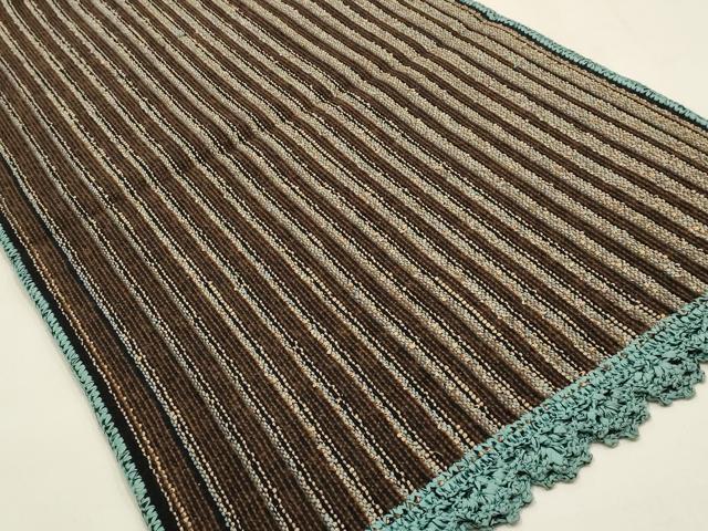 平和屋着物▼和装小物 ショール2点セット リボンヤーン 裂き織り ストール 防寒 逸品 AABE4906ay