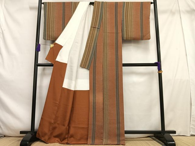 平和屋着物■上質な小紋 間道 正絹 逸品 AABE5002oa