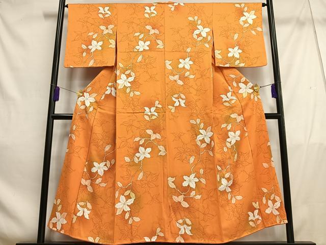 平和屋着物■上質な小紋 枝花文 暈し染め 正絹 逸品 AABE5055oa