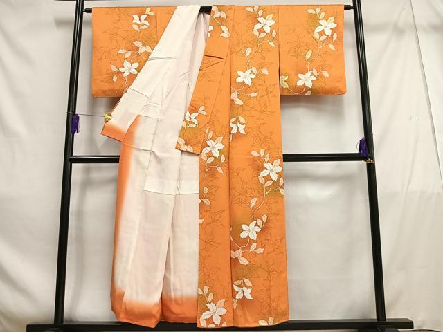 平和屋着物■上質な小紋 枝花文 暈し染め 正絹 逸品 AABE5055oa