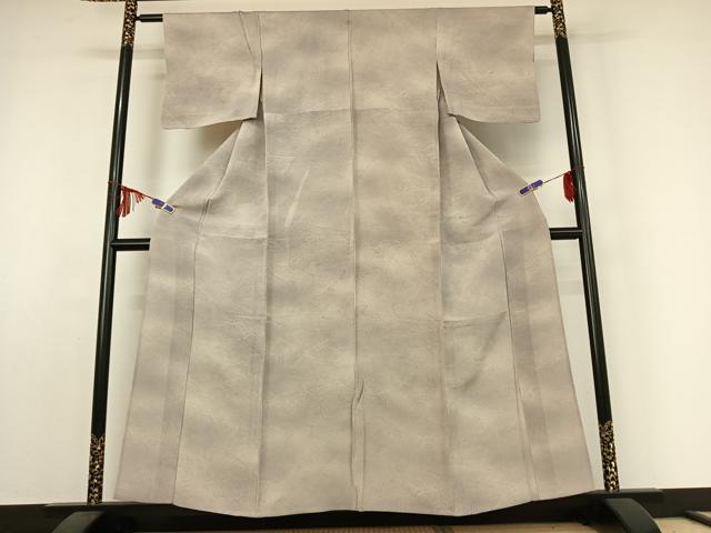 平和屋着物▽上質な小紋 単衣 立波文 鬼しぼ縮緬 正絹 逸品 AABE5163jh