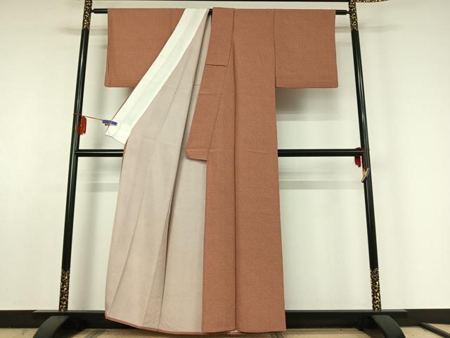 平和屋着物▽江戸小紋 単衣 幾何学文様 正絹 逸品 AABE5174jh