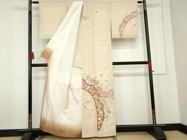 平和屋着物●訪問着 紬地 絞り 辻が花 正絹 逸品 AABE5202cs