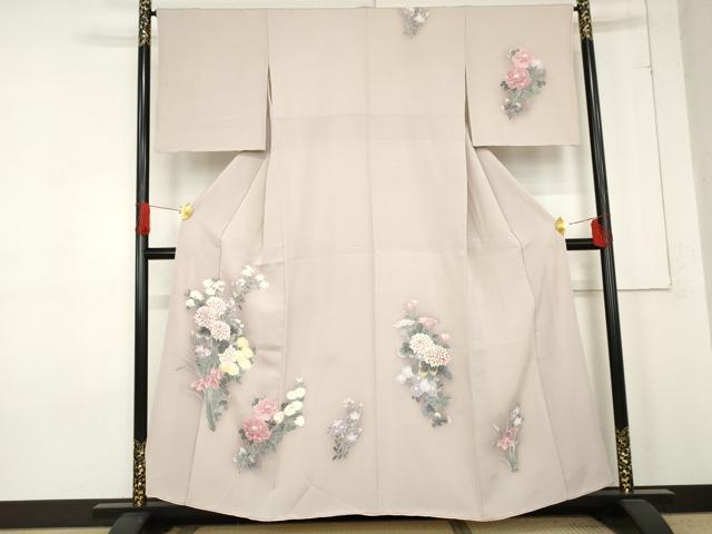 平和屋着物●訪問着 友禅 草花文 暈し染め 正絹 逸品 AABE5219cs
