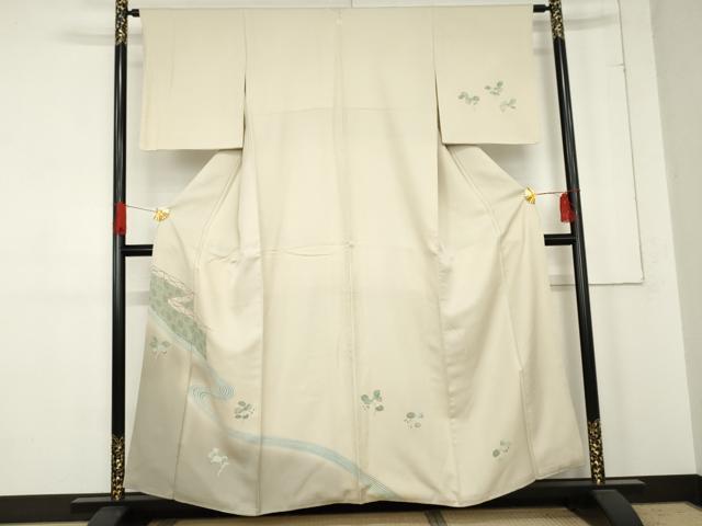 平和屋着物●訪問着 枝葉文 暈し染め 正絹 逸品 AABE5242cs