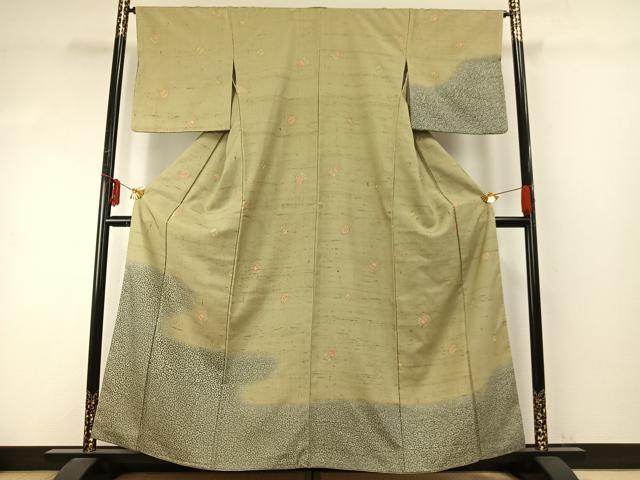 平和屋着物●訪問着 紬地 器物文 正絹 逸品 AABE5378fy