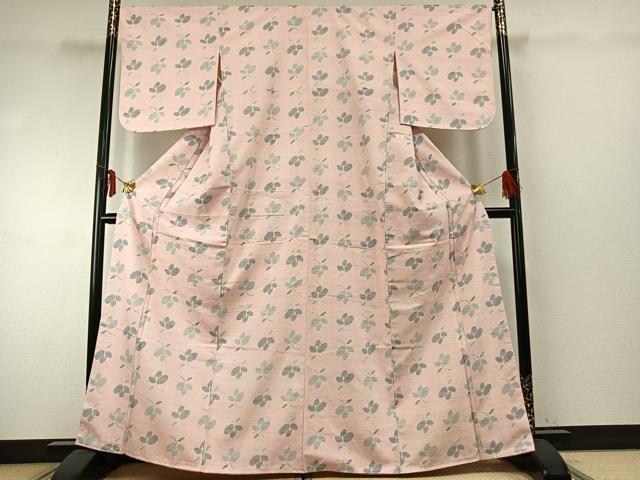 平和屋着物●上質な紬 花尽くし 正絹 逸品 未使用 AABE5499fy