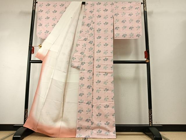 平和屋着物●上質な紬 花尽くし 正絹 逸品 未使用 AABE5499fy