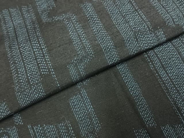 平和屋着物●結城紬 幾何学文様 正絹 逸品 未使用 AABE5508fy