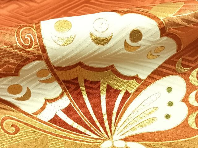 平和屋着物●豪華振袖・長襦袢(無双仕立て)セット 花蝶文 暈し染め 金彩 正絹 逸品 AABE5569fy