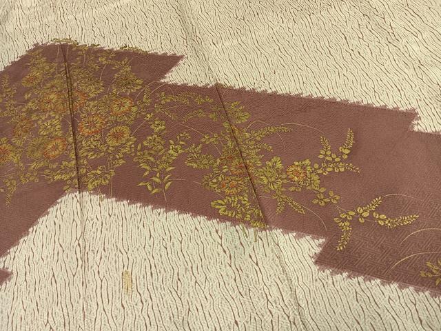 平和屋着物●訪問着 草花文 金彩 正絹 逸品 AABE5605fy