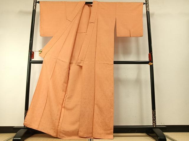平和屋着物▽上質な紬 単衣 幾何学文様 正絹 逸品 AABE5678fy