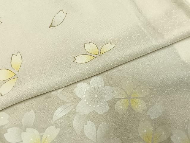 平和屋着物▽訪問着 単衣 舞花文 暈し染め 金彩 正絹 逸品 AABE5700fy