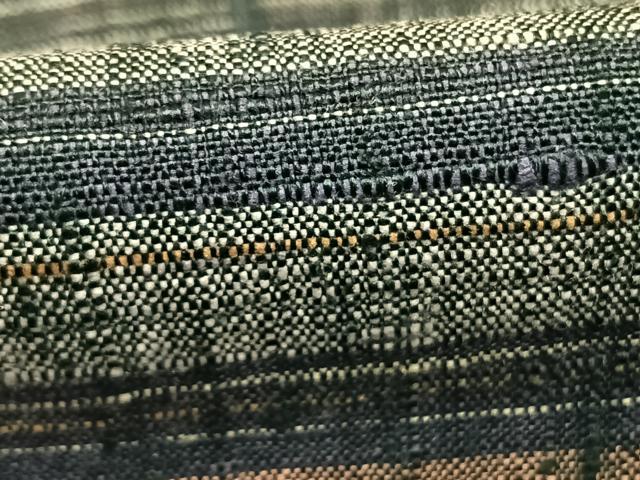 平和屋着物▽上質な紬 単衣 横縞 正絹 逸品 AABE5708fy