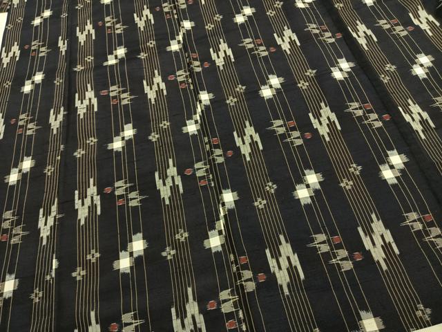 平和屋着物▽上質な紬 単衣 琉球絣 正絹 逸品 AABE5720fy
