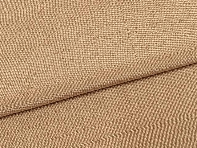 平和屋着物▽上質な紬 単衣 色無地 洗柿色 正絹 逸品 AABE5735fy