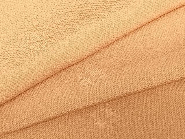 平和屋着物●上質な色無地 舞花地紋 洒落柿色 正絹 逸品 未使用 AABE5822fy