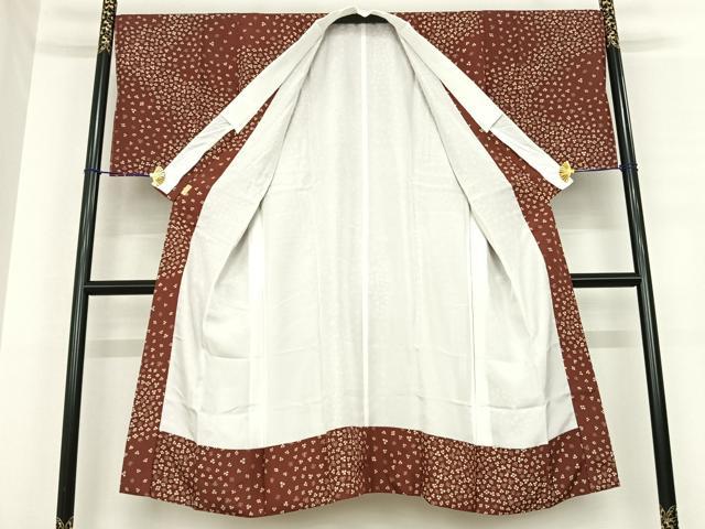 平和屋着物●長襦袢 袷 舞花文 正絹 逸品 AABE5829fy
