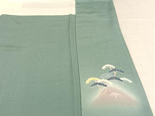 平和屋着物●訪問着 友禅 作家物 風景花文 暈し染め 鬼しぼ縮緬 正絹 逸品 AABE5830fy