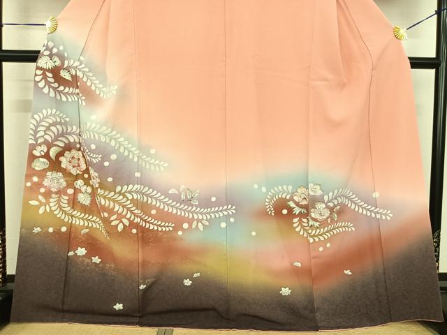 平和屋着物●訪問着 絞り 辻が花 暈し染め 金彩 正絹 逸品 AABE5831fy
