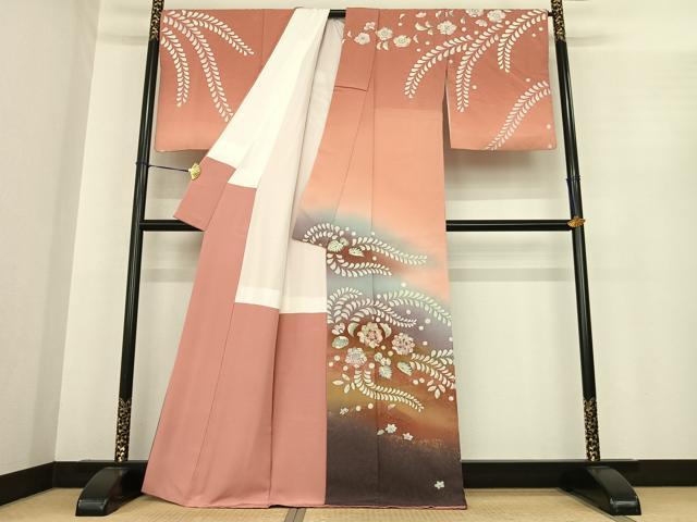 平和屋着物●訪問着 絞り 辻が花 暈し染め 金彩 正絹 逸品 AABE5831fy