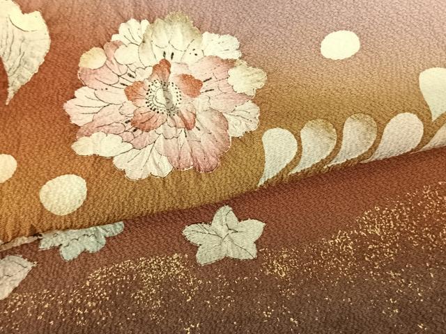 平和屋着物●訪問着 絞り 辻が花 暈し染め 金彩 正絹 逸品 AABE5831fy