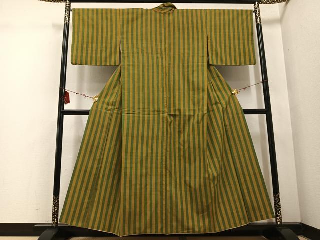 平和屋着物●上質な紬 間道 正絹 逸品 AABE5863ph