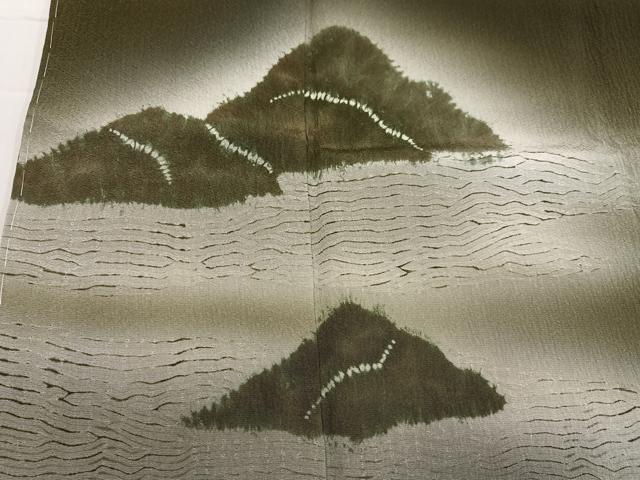 平和屋着物●訪問着 絞り 重ね山文 暈し染め 正絹 逸品 AABE5881ph