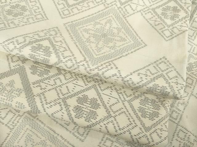 平和屋着物●上質な紬 花菱文 正絹 逸品 AABE5925ck