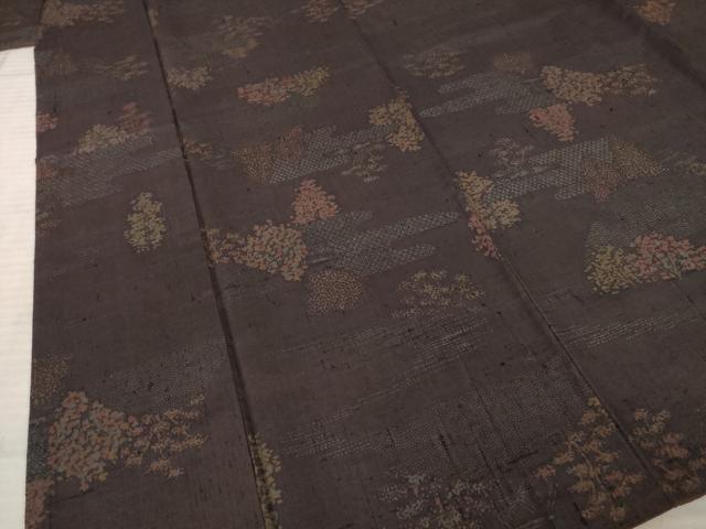 平和屋着物●上質な紬 風景文 正絹 逸品 AABE5940ck