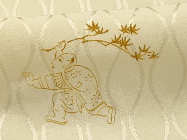 平和屋着物■長襦袢 無双仕立て 人物風景文 正絹 逸品 AABE6365sx