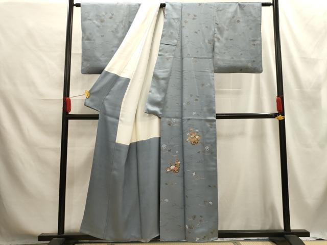 平和屋着物■色留訪問着 刺繍 花車文 金彩 正絹 逸品 AABE6390sx